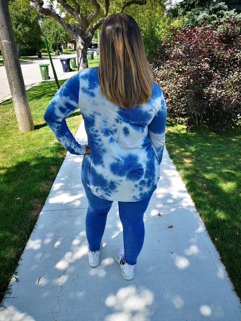 Tie-dye Long Sleeve Top Blue