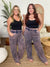 Acid Wash Wide Leg Pants: Available in Blackberry or Burgundy