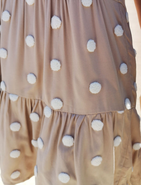 Tiered Texture Dot Dress