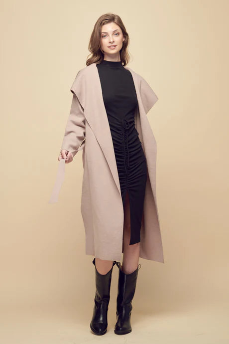 Trench Cardigan in Mauve