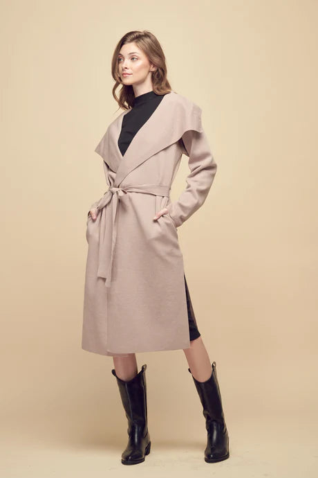 Trench Cardigan in Mauve