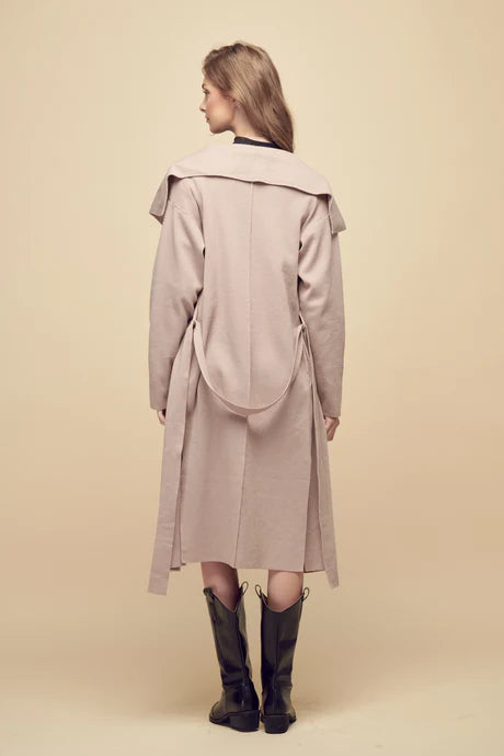 Trench Cardigan in Mauve