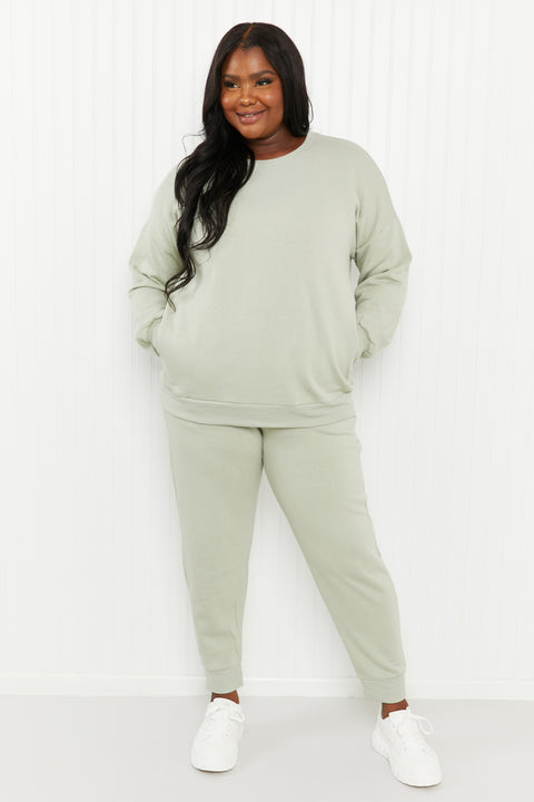 Fleece Jogger Set in Sage