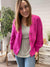 Michelle Mae Brand: Diamond Button Down Cardigan in Magenta - SOLD OUT